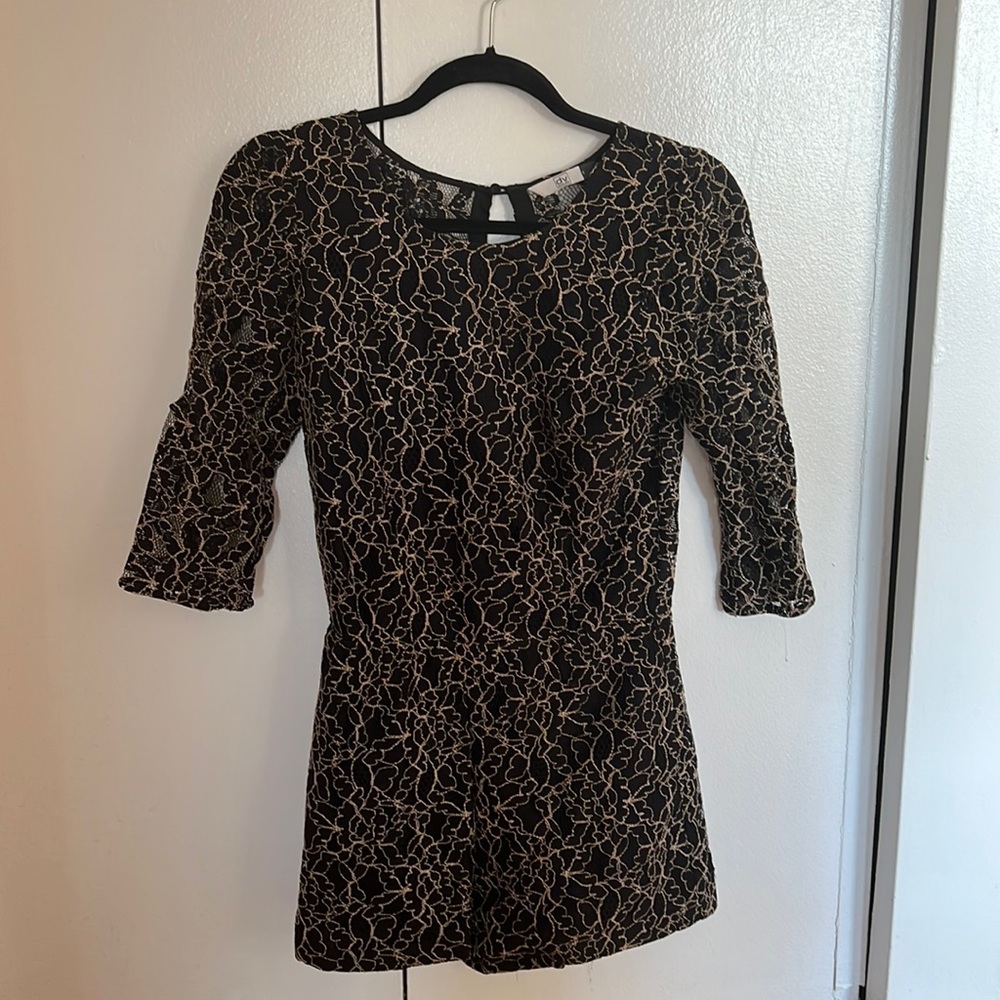 Black and white lace romper